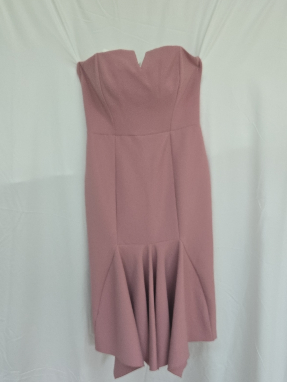 River Island Dusty Rose Strapless Midi Dress